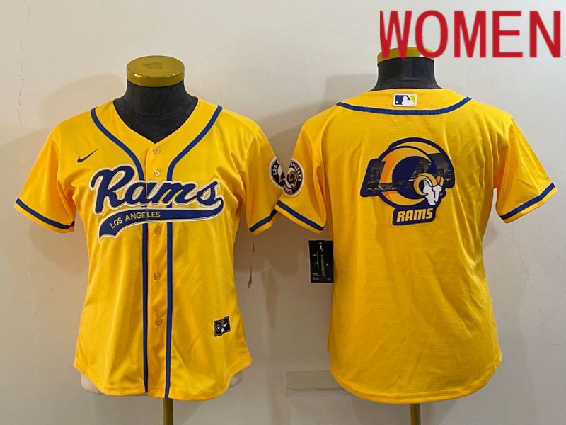 Women Los Angeles Rams Blank Yellow 2022 Nike Co branded NFL Jerseys